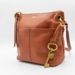 FOSSIL Purse Medium Brown Leather Crossbody Bag
